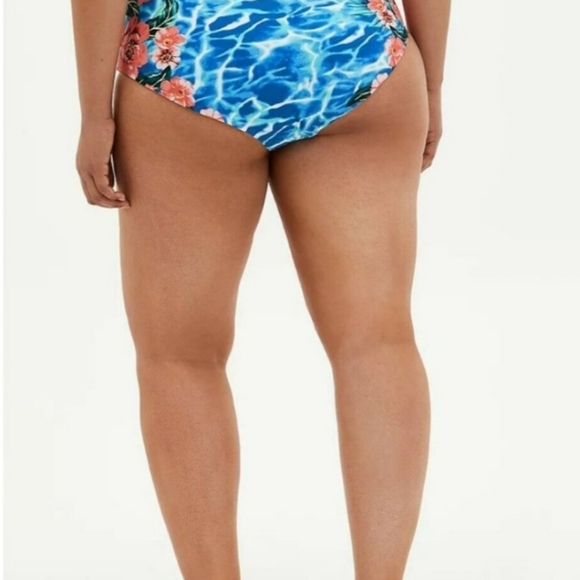 ❤️NWT VINTAGE TORRID SWIM BOTTOM BRIEF FLORAL WATER REVERSIBLE PLUS SIZE 2X - Picture 5 of 9